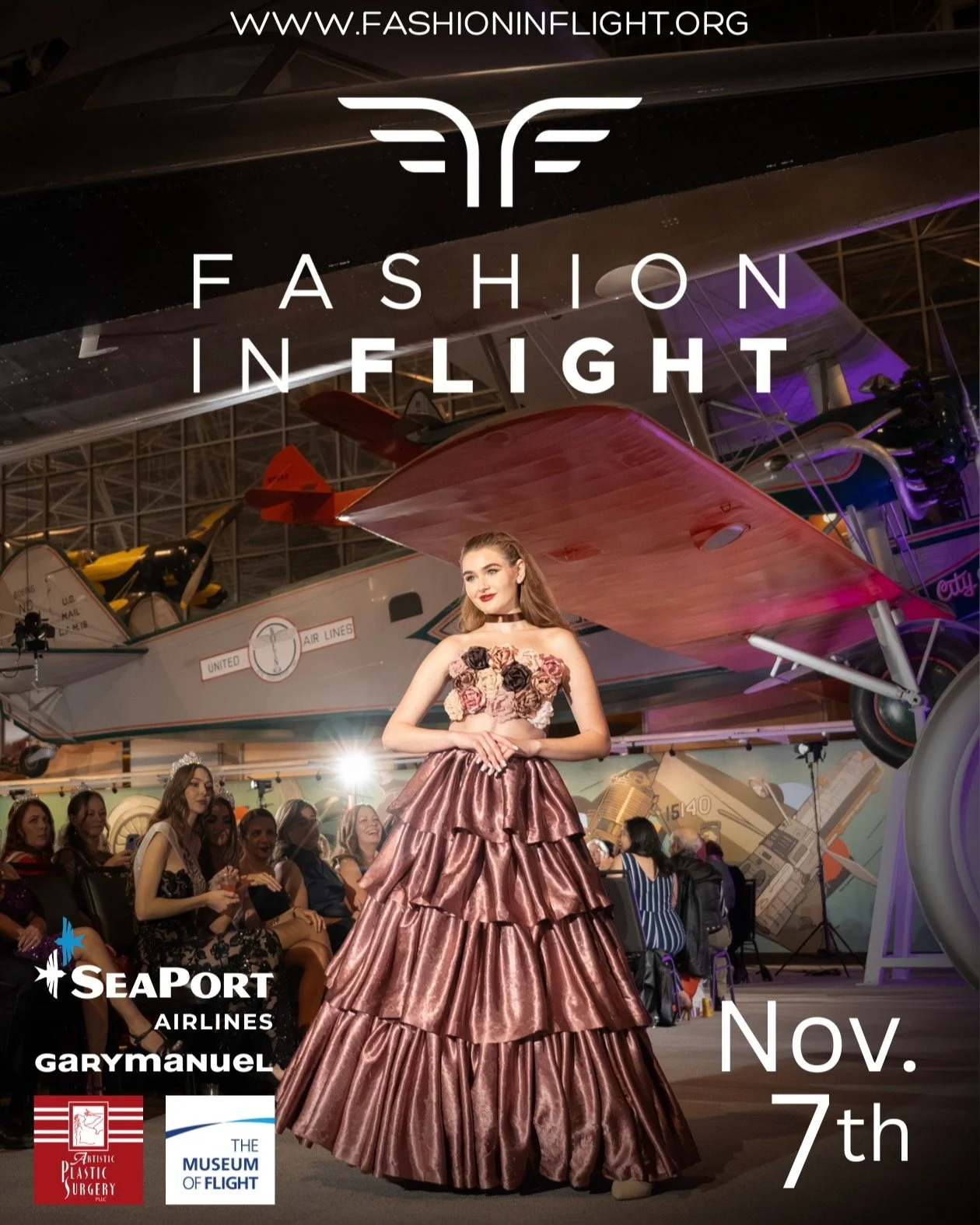 FASHION IN FLIGHT returns on Sat., Nov. 7th, tickets are now on Sale!

Fashion District NW &amp; The Museum of Flight have partnered for the forth annual FASHION IN FLIGHT. We are putting fashion into flight on the runway on Saturday, November 7th.

