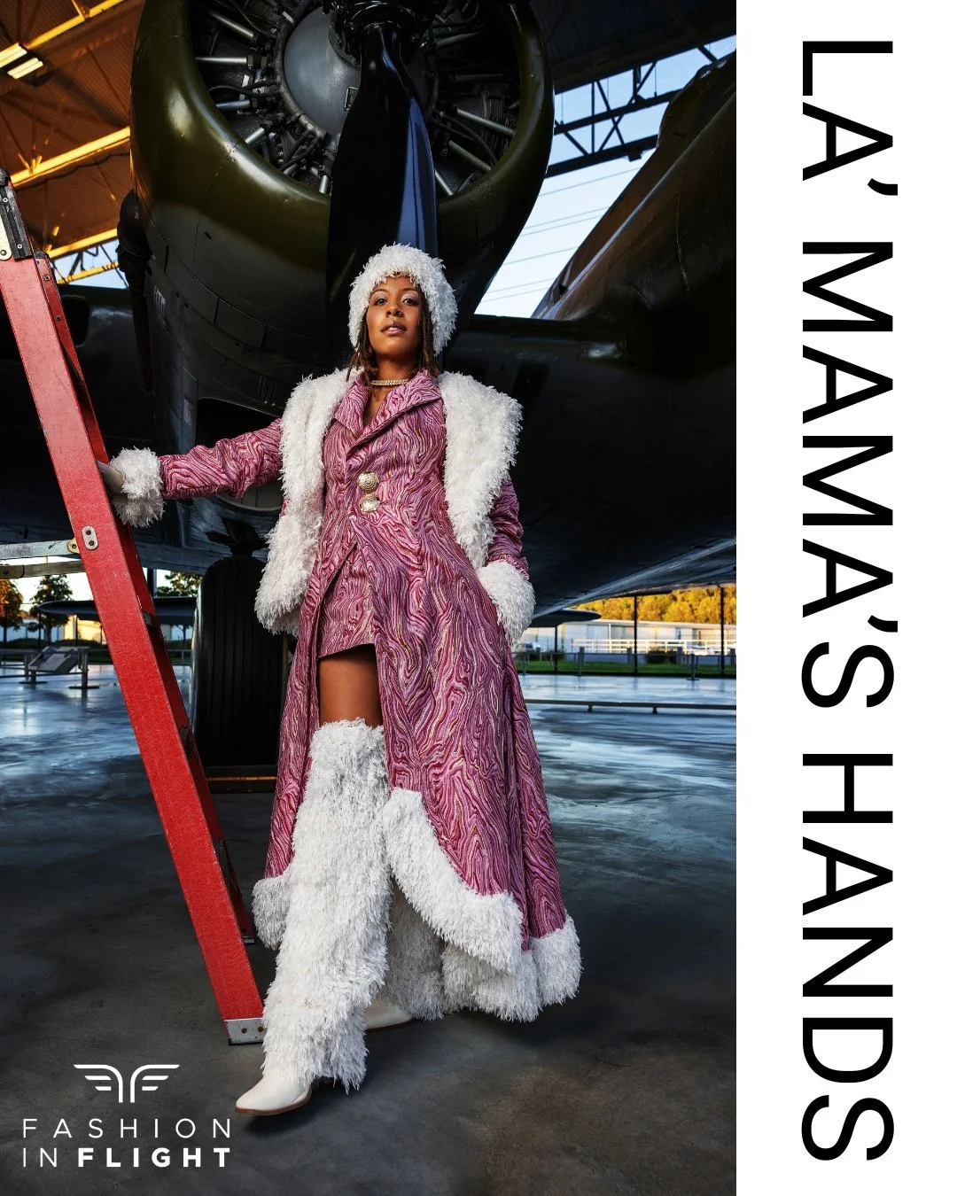 Join us for an exclusive showcasing of La' Mama's Hands newest collection at Fashion in Flight on Saturday, November 7th, at The Museum of Flight. Secure your tickets now at www.fashioninflight.org.

Photo Credit:
Designer: @lamamas_hands 
Model: @e_