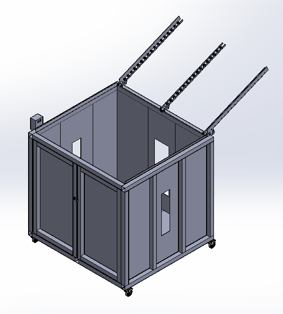 Diseño 3D de apilador  láminas plásticas 
