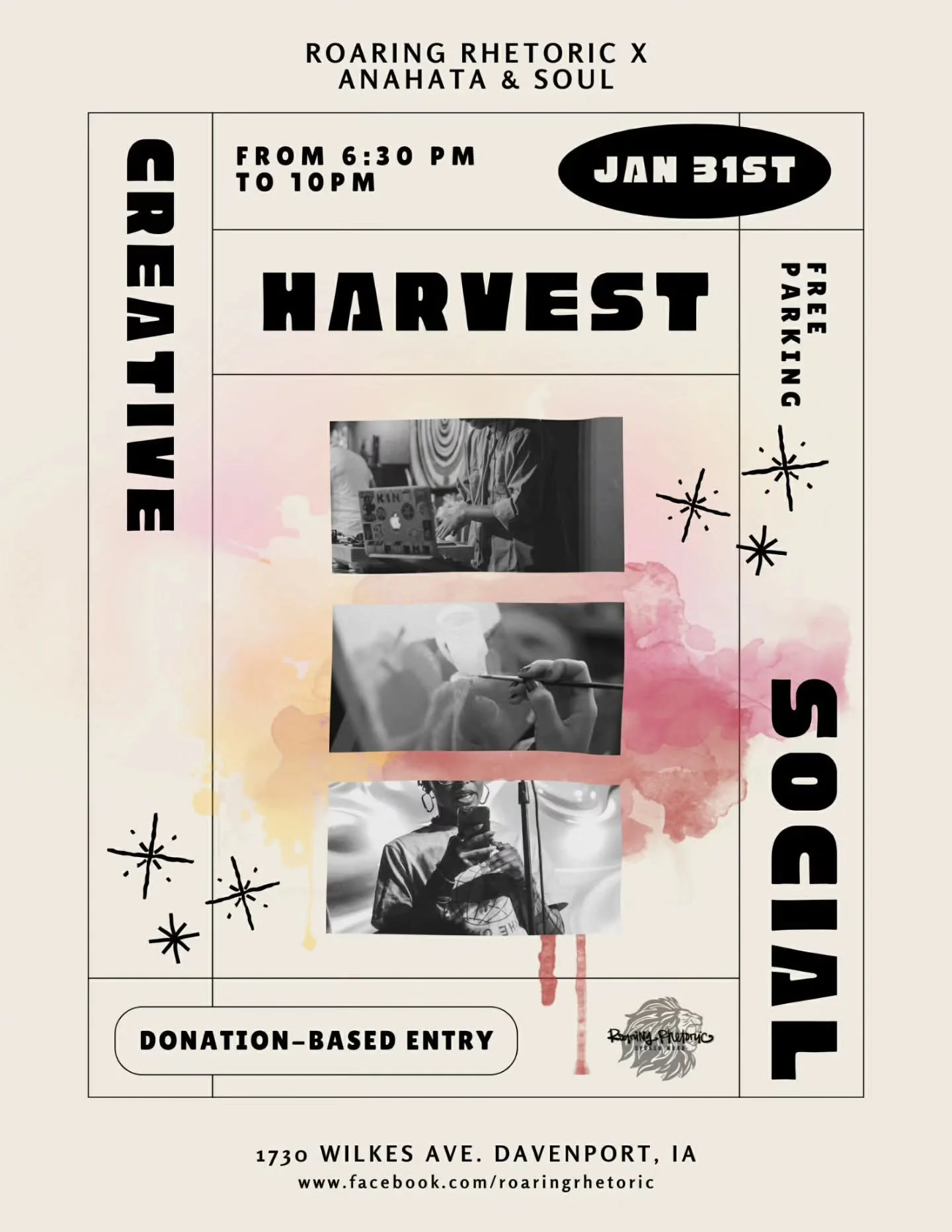 It&rsquo;s official: Creative Harvest is happening Jan 31st!
 I am excited to announce that I and @misteraubs are joining up to create a night that will be unforgettable for the QC. 
  Pull up for a night of art, spoken word, music, networking, and p