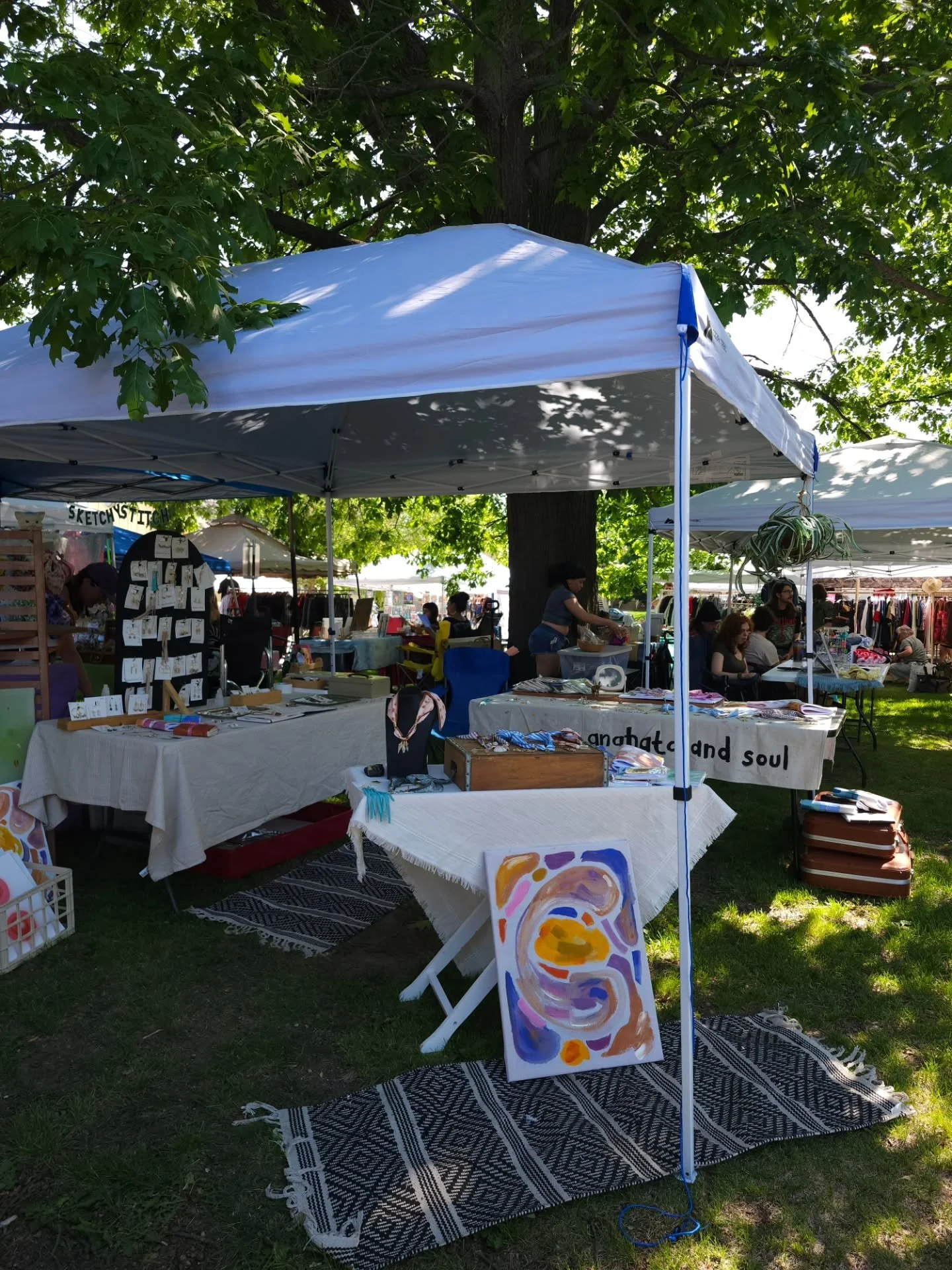 All set up at the @iowacityflea 🤍