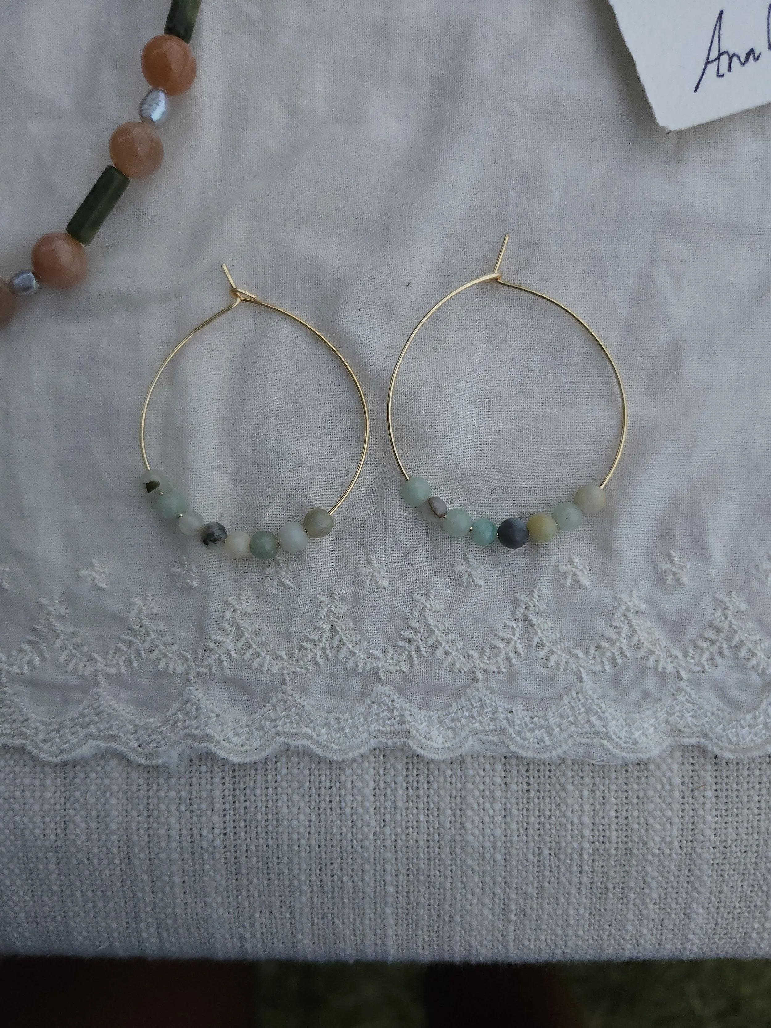 Amazonite hoops