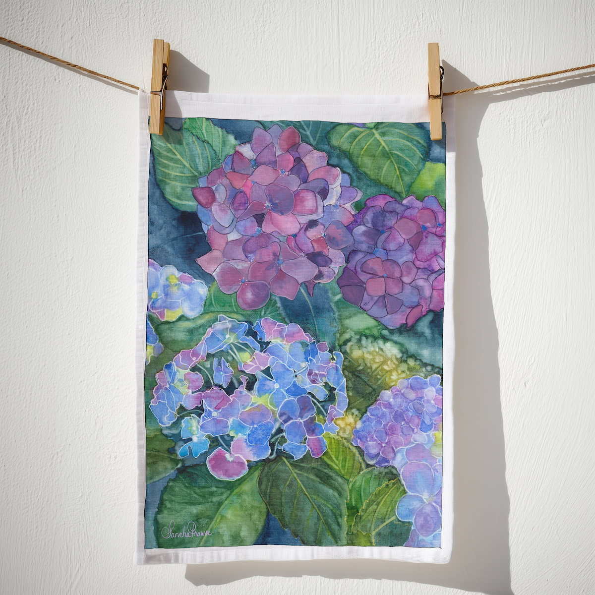 'Harmony' Hydrangea Tea Towel