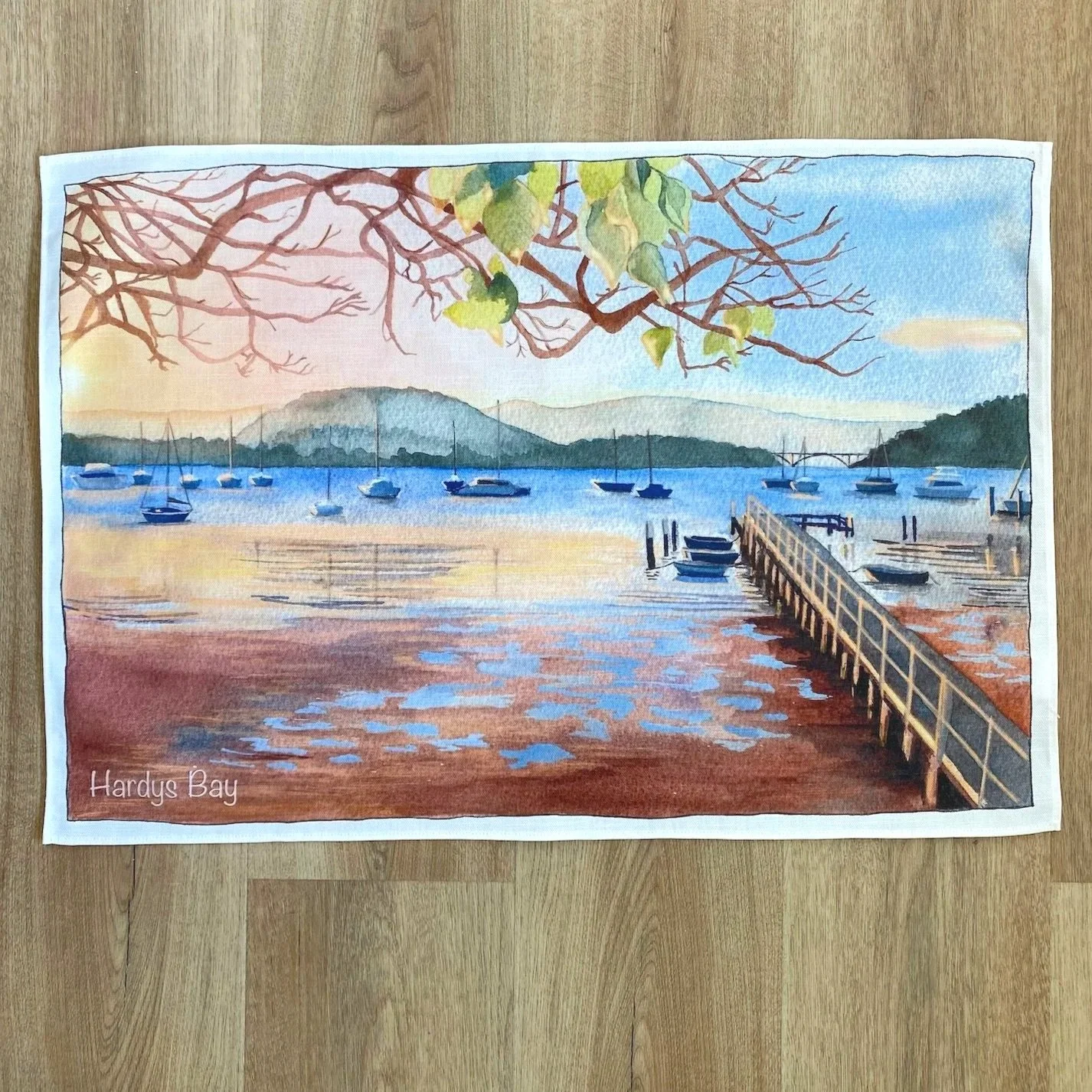 Hardys Bay Tea Towel by Sancha Prowse Designs