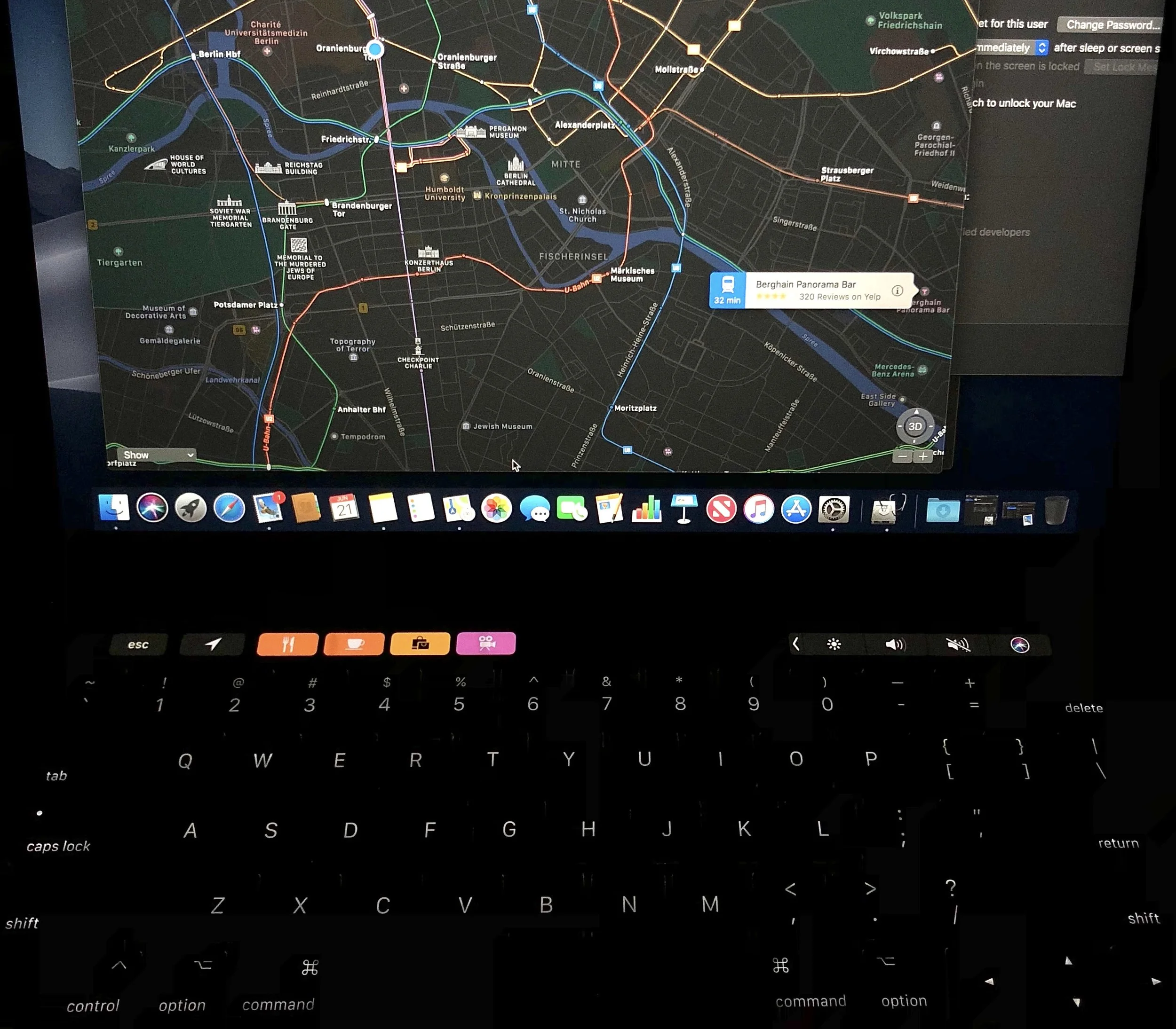 Mojave's Dark Mode makes Touch Bar really pop, especially in the dark. 