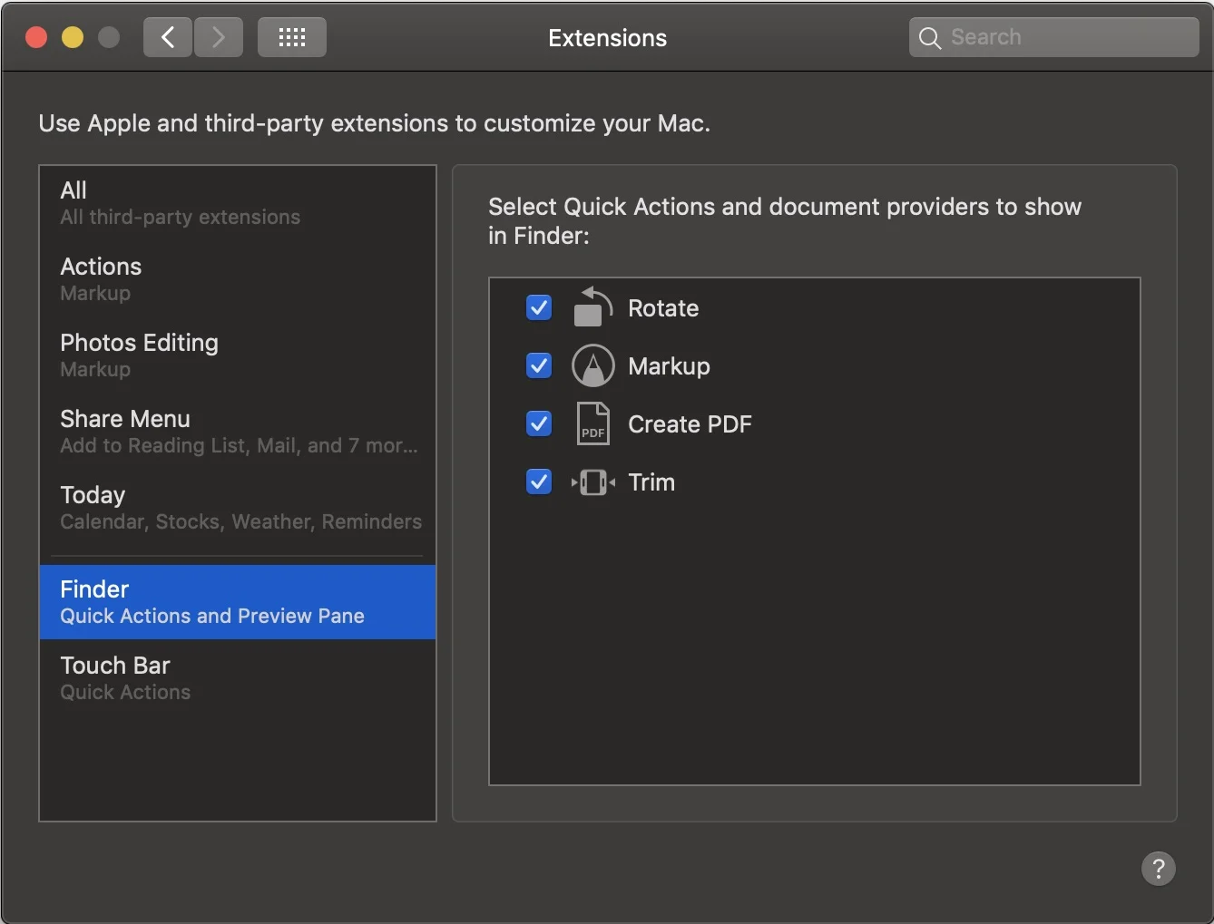 Finder Extensions provide simple, iOS-like editing tools without needing to open an app.