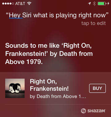 Shazam has been integrated into Siri since iOS 8