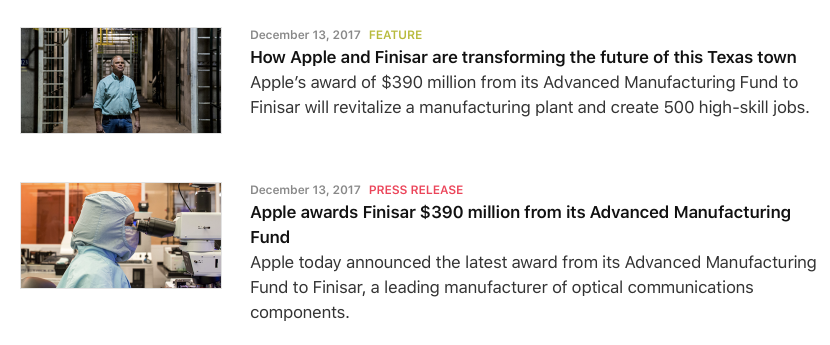 We know something about Apple's VCSEL supply chain because the company detailed it in public