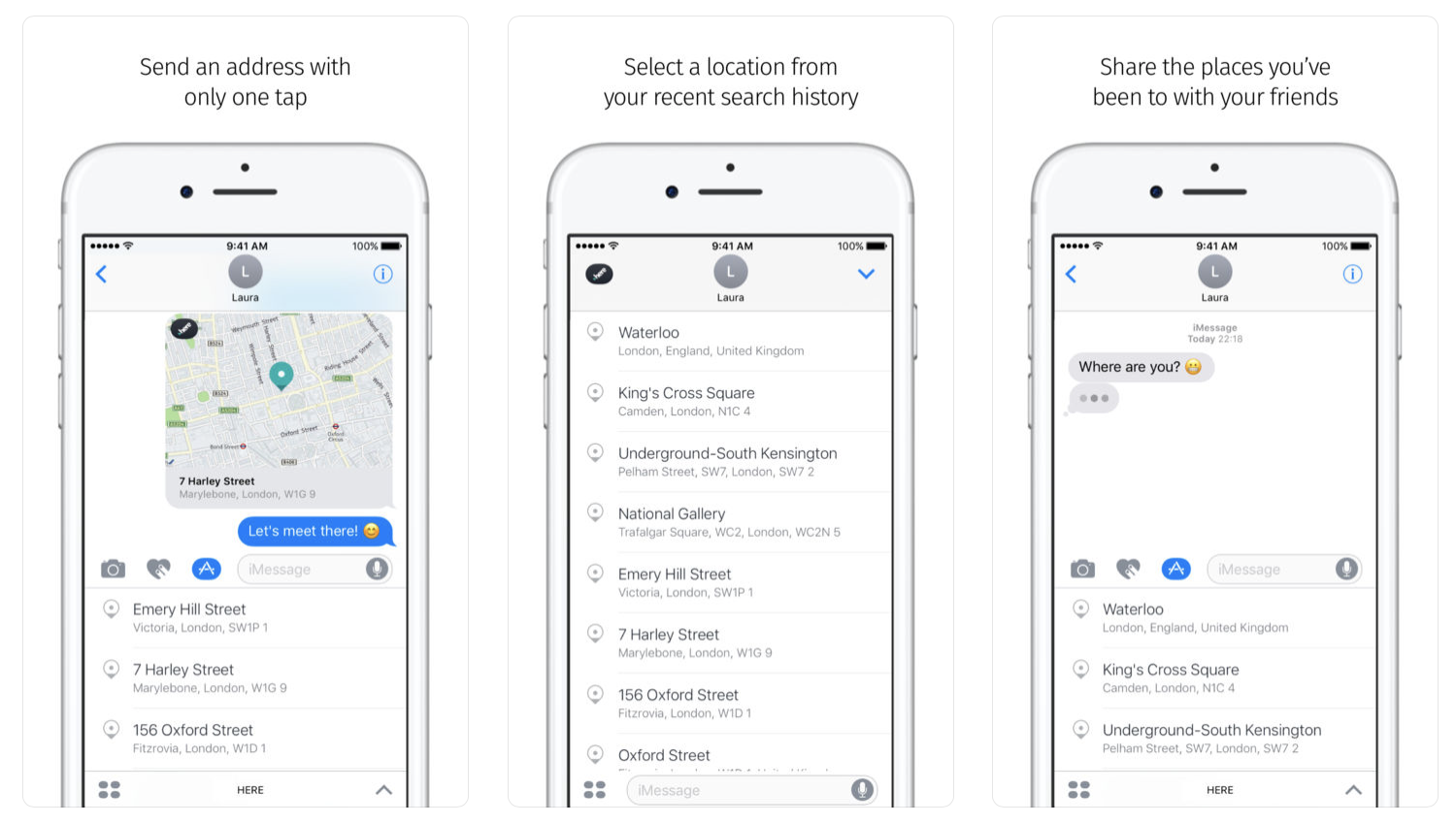 Here WeGo includes an iMessage App