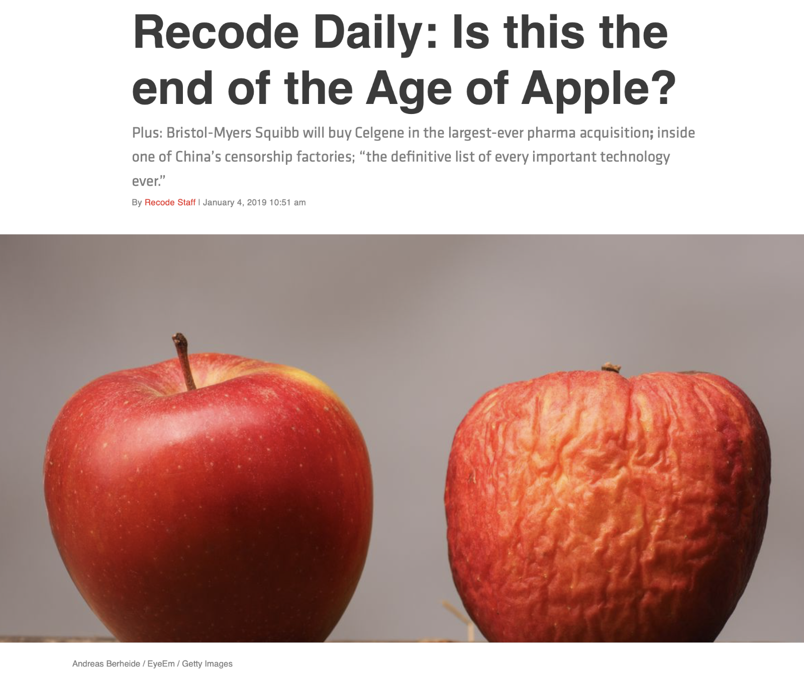On the right, Apple at $89-93 billion in quarerly revenues; on the left, Apple shriveling up with only $84 billion in quarterly revenues