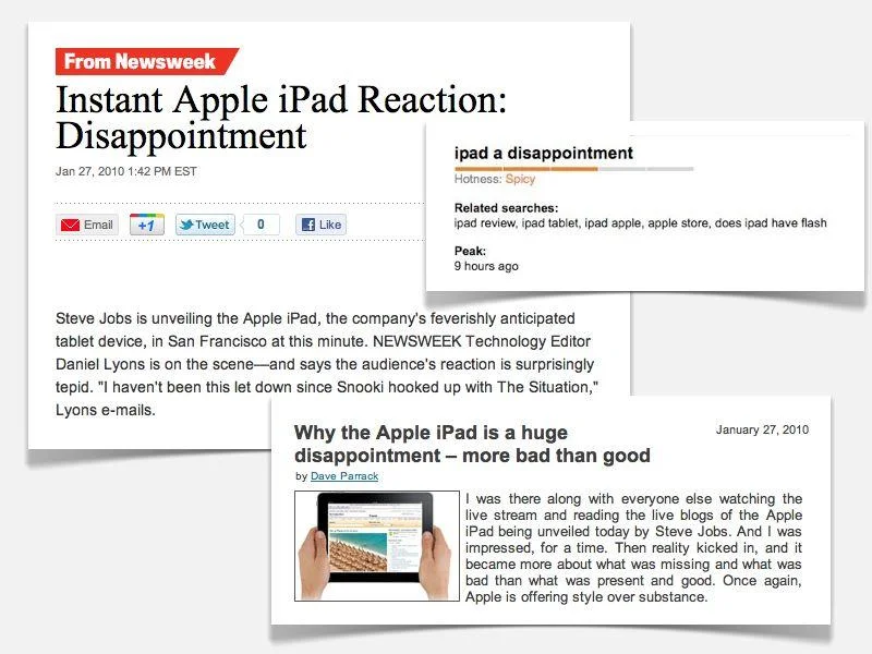 Pundits couldn't contain their "dissapoiment" with iPad