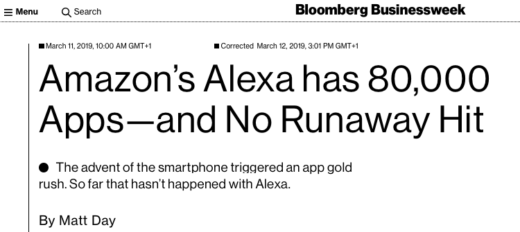 Amazon Alexa Skills didn't exactly slay the App Store
