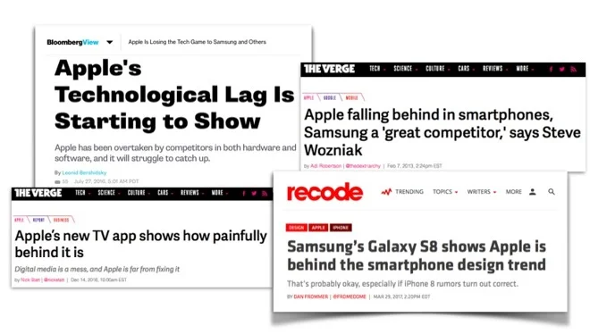 A couple years ago, a strident media narrative portrayed Apple as falling behind Samsung. It's still far ahead in any figures that matter.