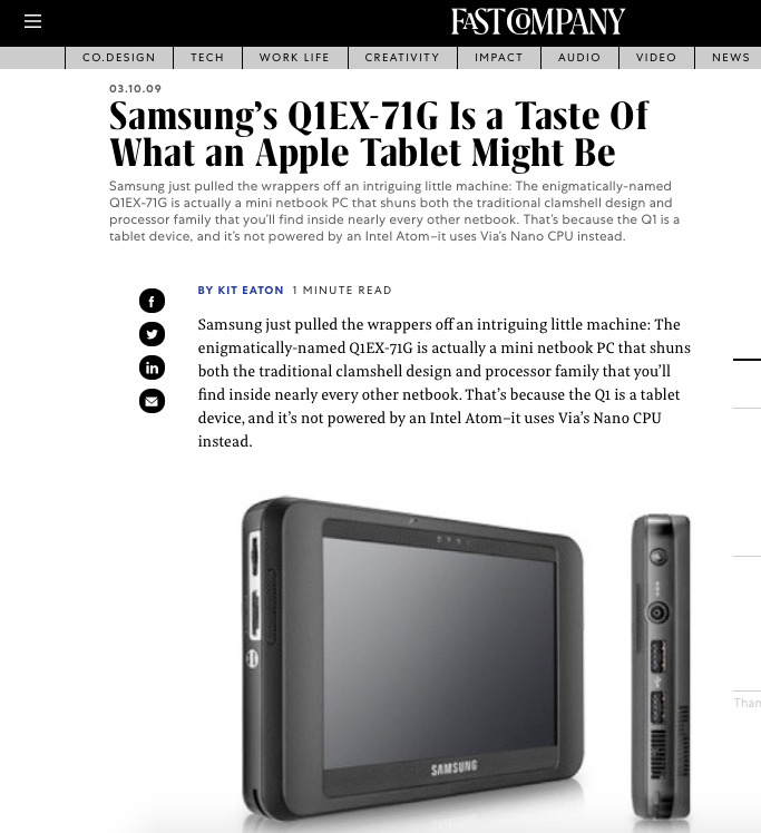 Samsung's $1300 UMPC showed off the industry's collective vision