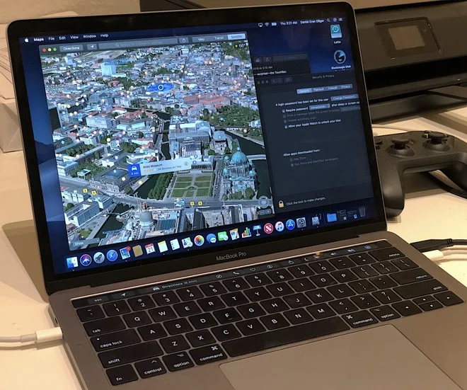 macOS Mojave's new Dark Mode pairs well with the space grey MacBook Pro with Touch Bar