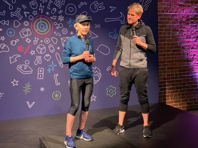 Apple's Jay Blahnik introduces marathon superstar Joan Benoit Samuelson