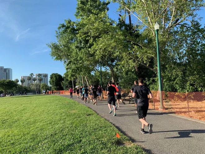5K Guadeloupe River Trail fun run.