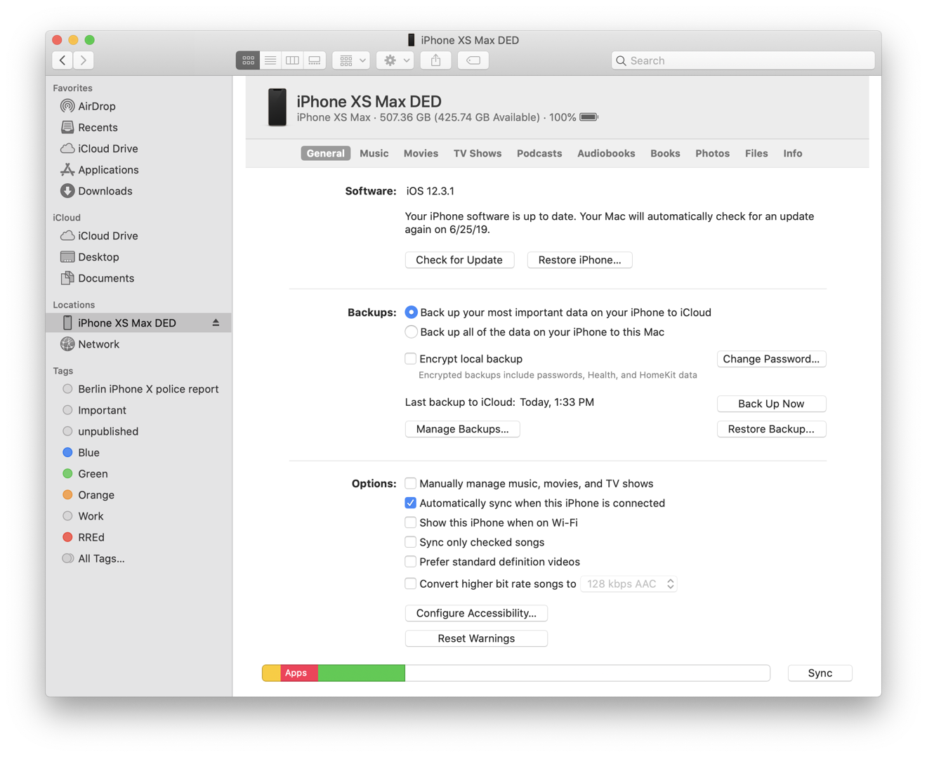 Finder takes over iTunes' previous device management features