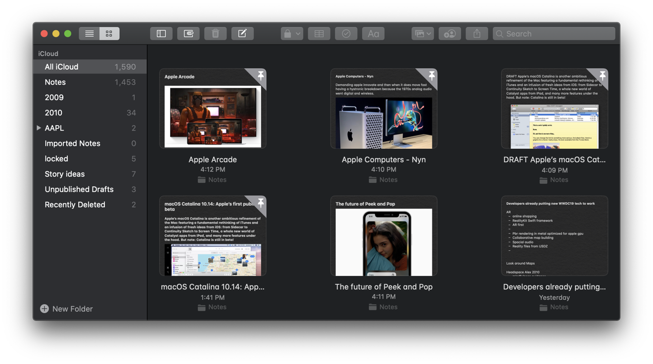 Notes' new Gallery mode makes it easy to review your ideas graphically
