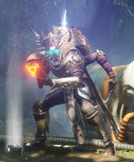 A Fallen Captain wielding the Molten Welder, an arcing explosive weapon I designed and built prototype VFX for.