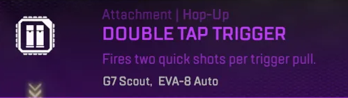 In game prompt for the Double Tap weapon hopup.