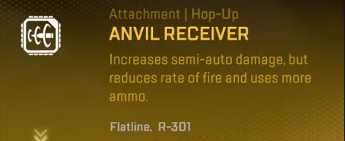 In game prompt for the Anvil Receiver weapon hopup.