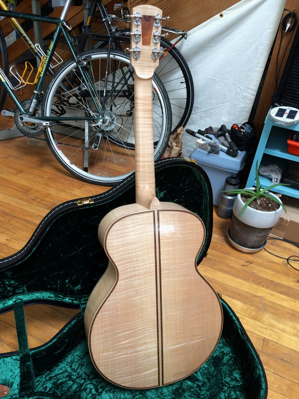 Curly maple acoustic guitar