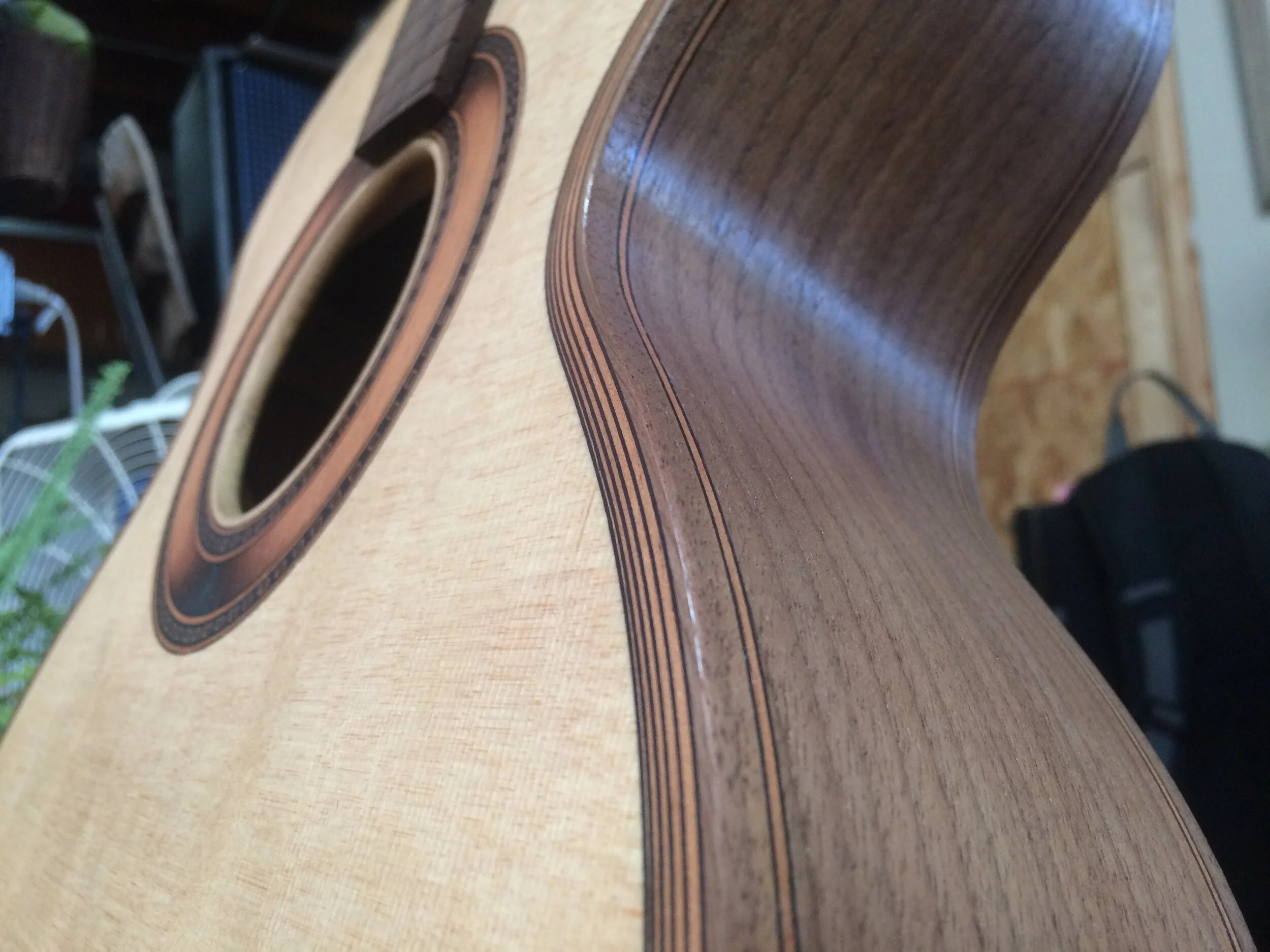 Multiline purfling and walnut binding