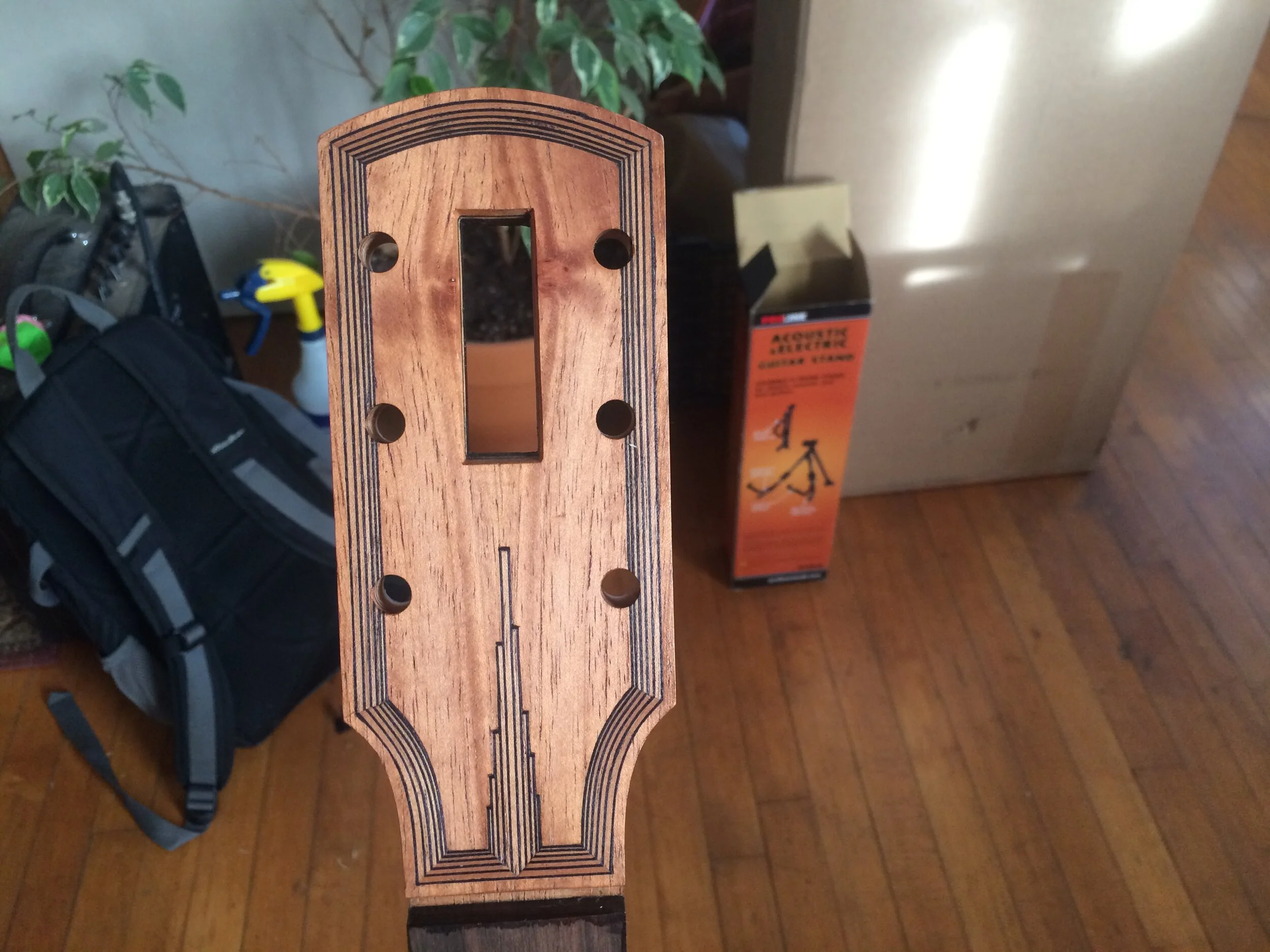 Acoustic steel string guitar headstock