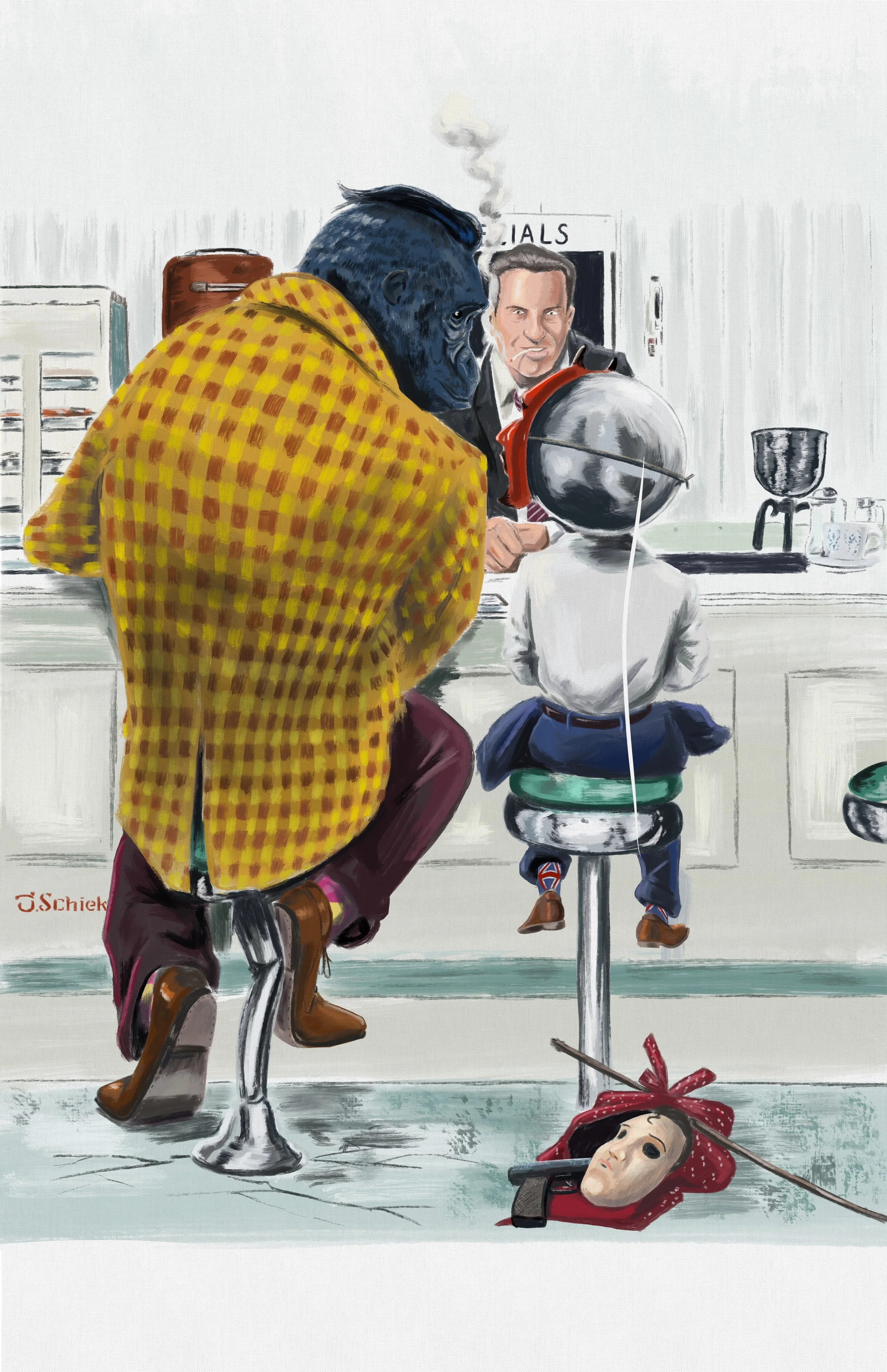 Homage to Rockwell's The Runaway