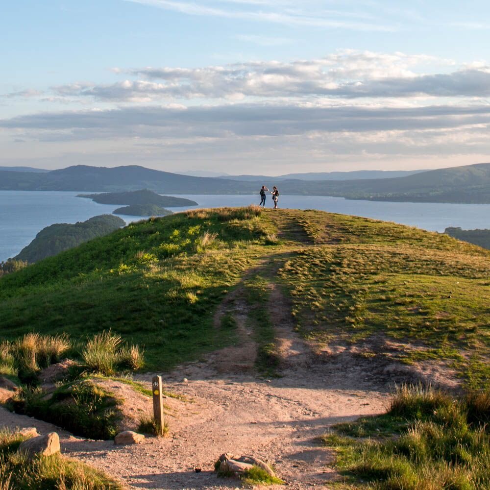 Planning a walk on the West Highland Way? Here's a picture from one of the great views along the 96-miles at Conic Hill. Check our website - link in bio for guides to walking the West Highland Way 🥾🥾🥾 #WHW #WestHighlandWay #ScotlandsTrails #Walkin