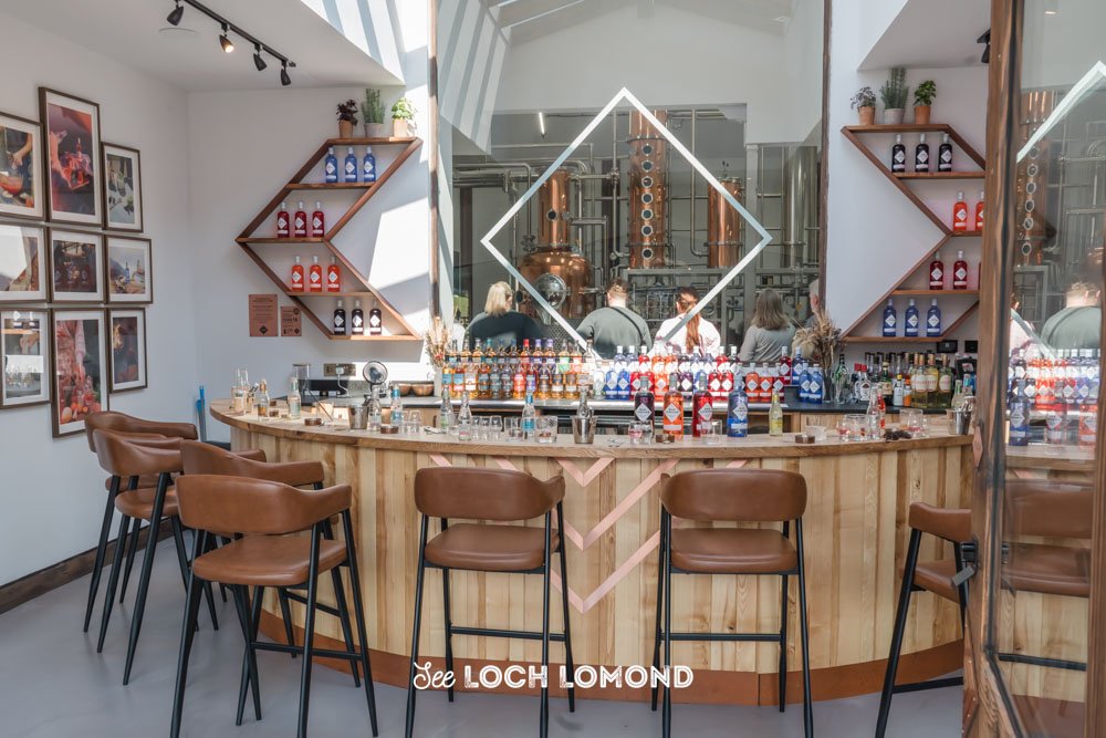 Luss whisky distillery, gin and whisky tasting session