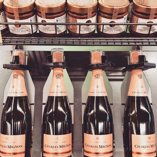Chocolate spread and champagne sold side by side in Marks & Spencer ... only in Paris!