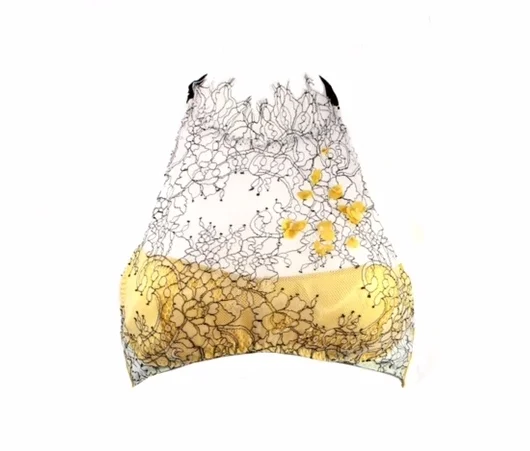 yellow silk lace bralette