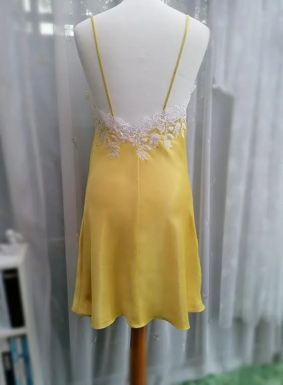 yellow silk slip