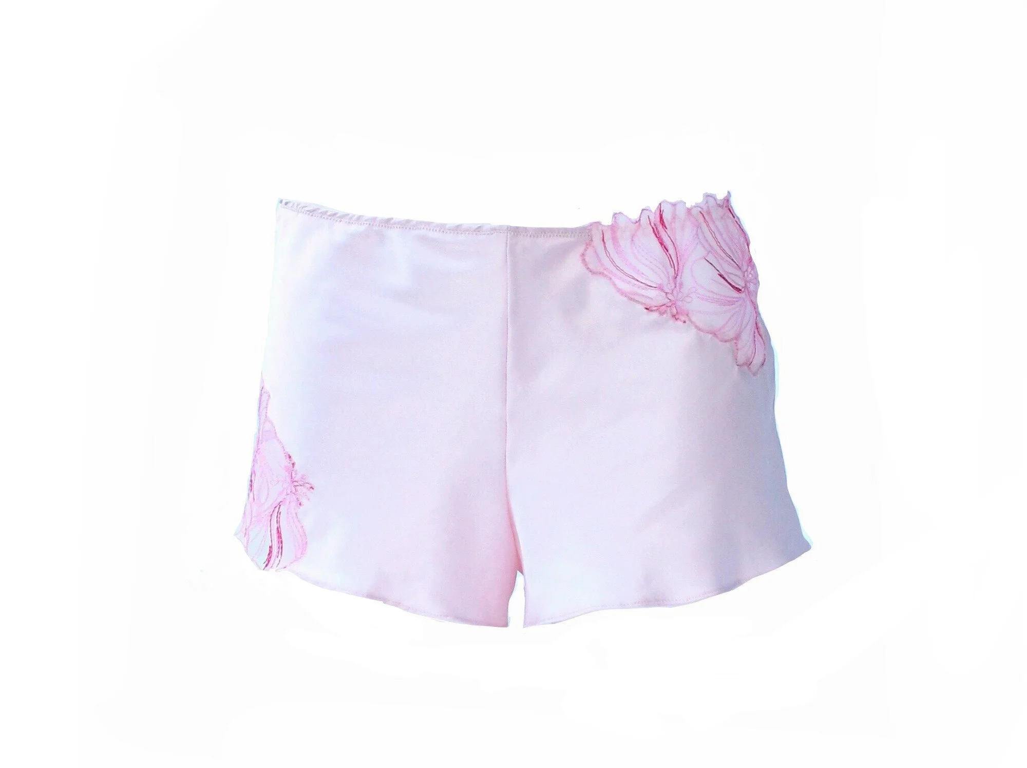 silk pink shorts