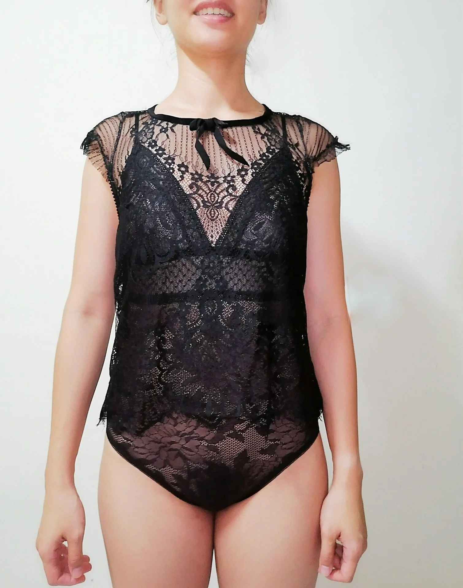 black mesh camisole