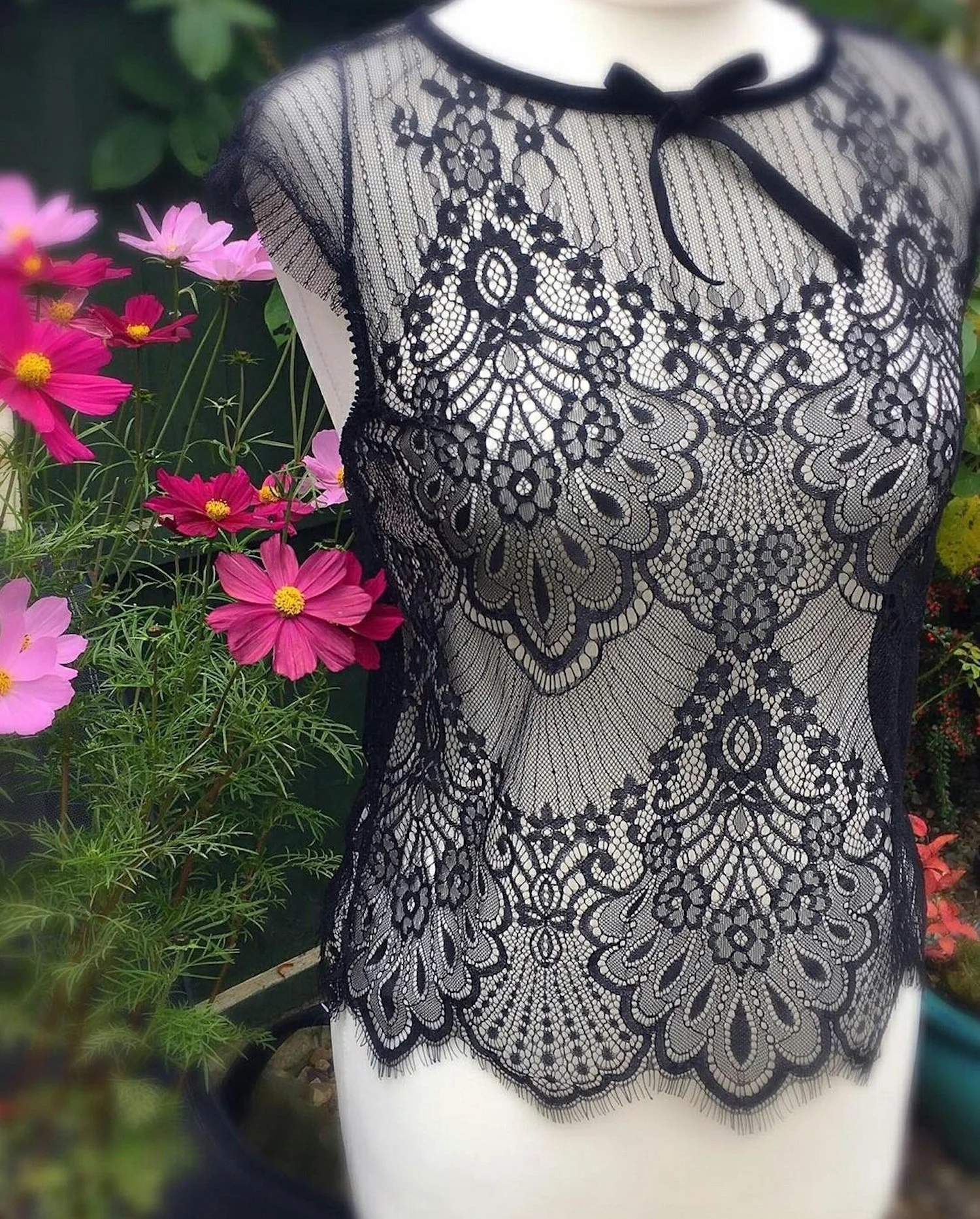 black mesh camisole