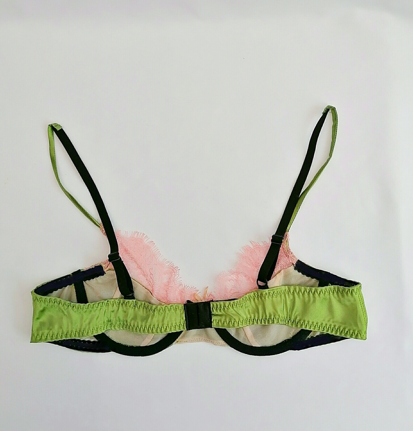 Green silk lace bespoke lingerie set and handmade lingerie set — Judy Chen