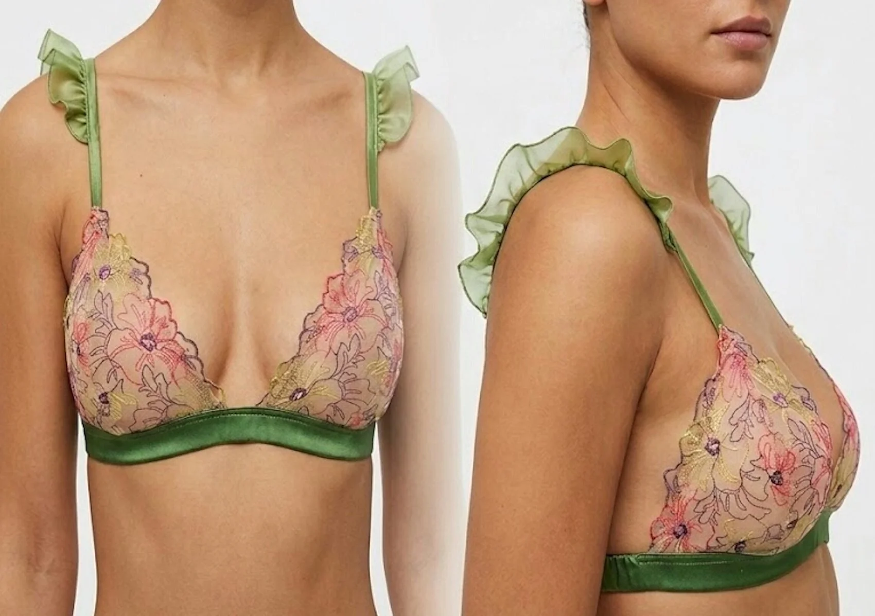 Ruby embroidered lace bralette