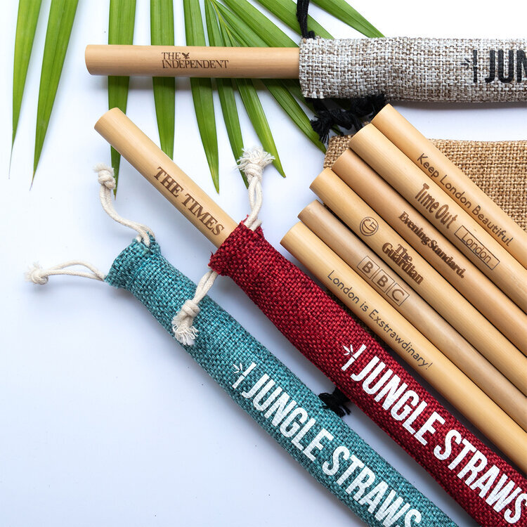 5 X bamboo drinking straws recycle reusable  eco friendly wood smoothie juice 