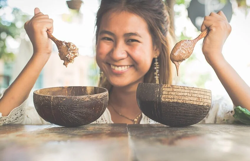 Natural Coconut Bowls Jungle Straws