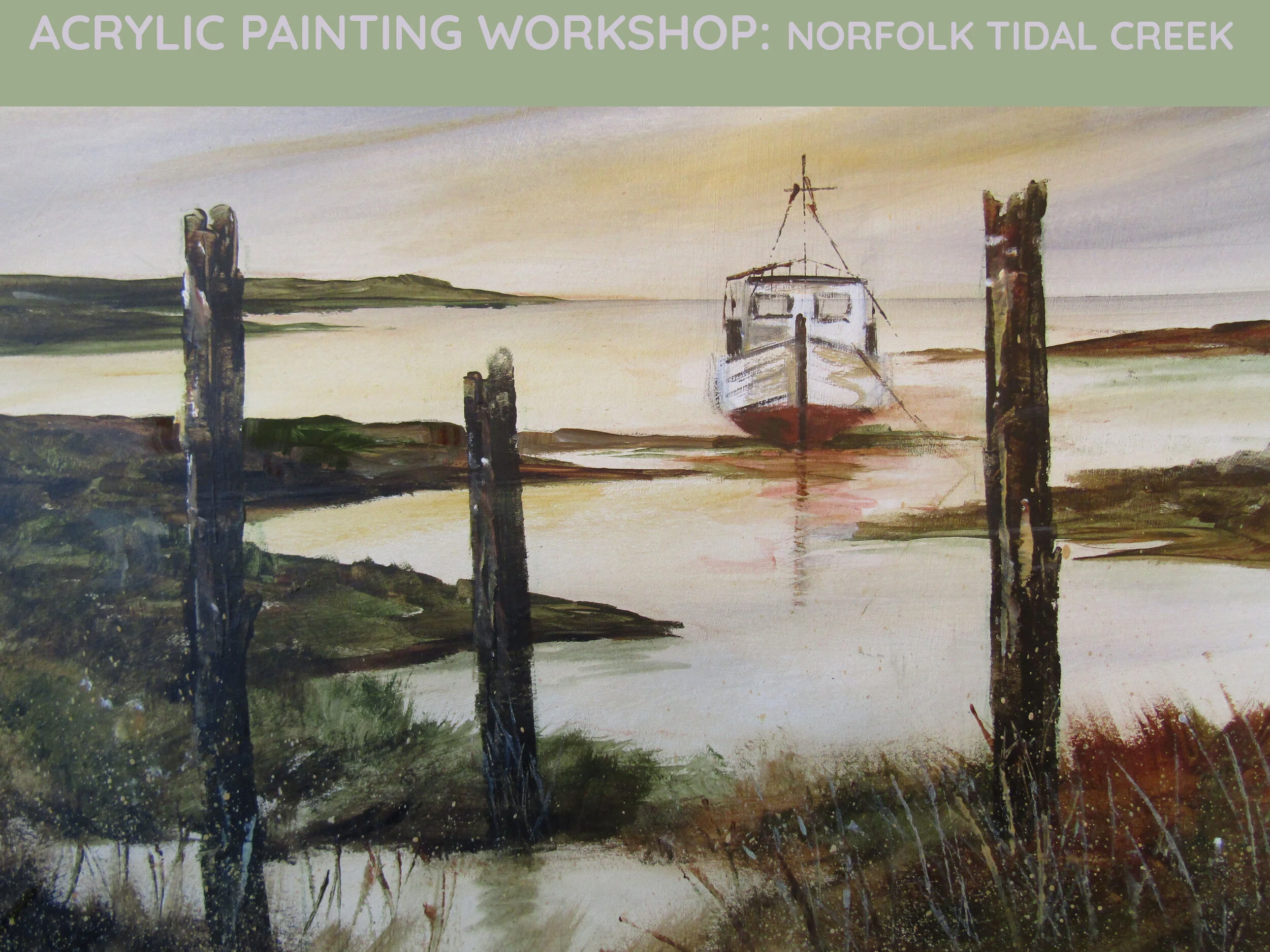 Acrylic Painting: Norfolk Tidal Creek