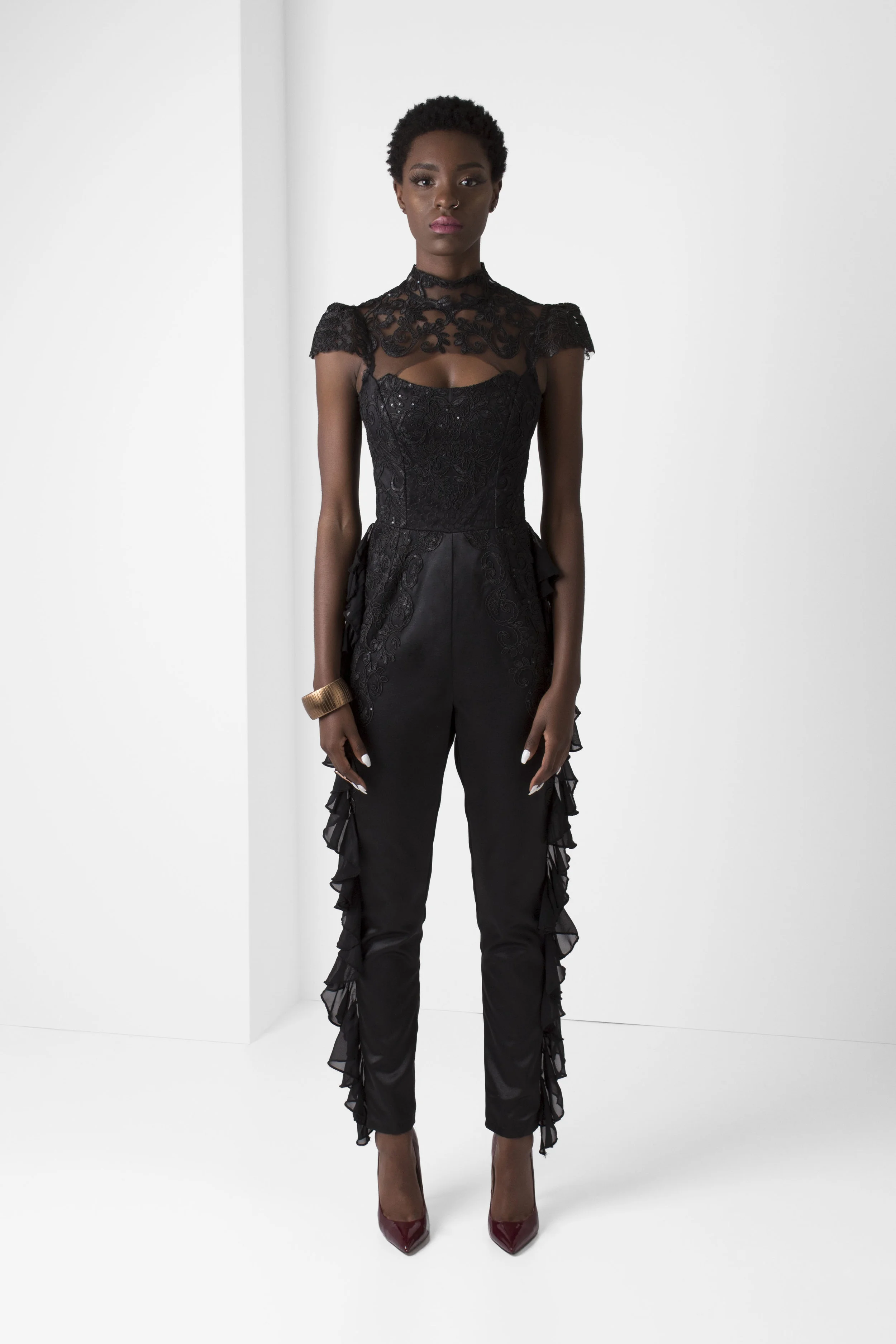 PacoRogiene_NYC_Black_Lace_Satin_Jumpsuit_Ruffle-Trim_Frontview_Ecom_2018_Colored_Expressions_Collection_V1.jpg