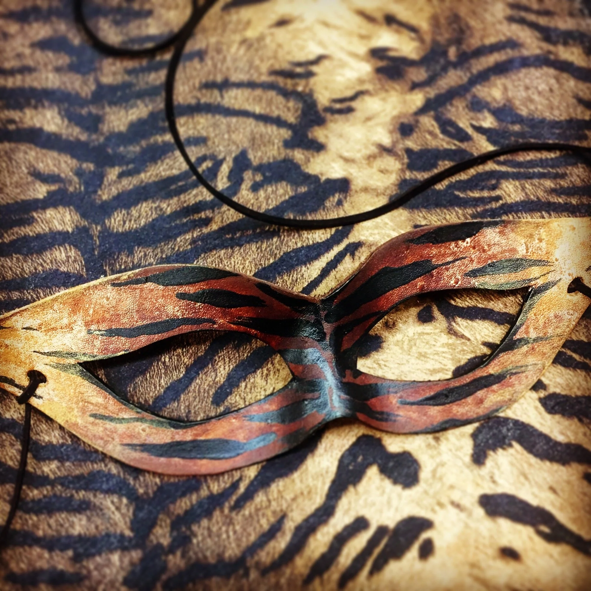 HAND PAINTED LEATHER MASK