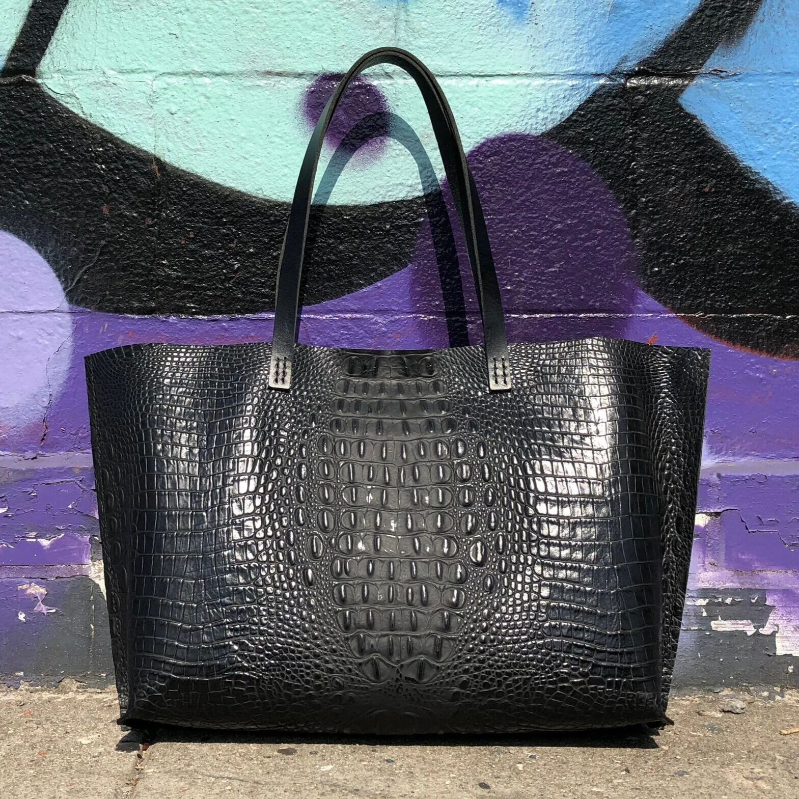 N°006 OBSIDIAN CROCO TOTE