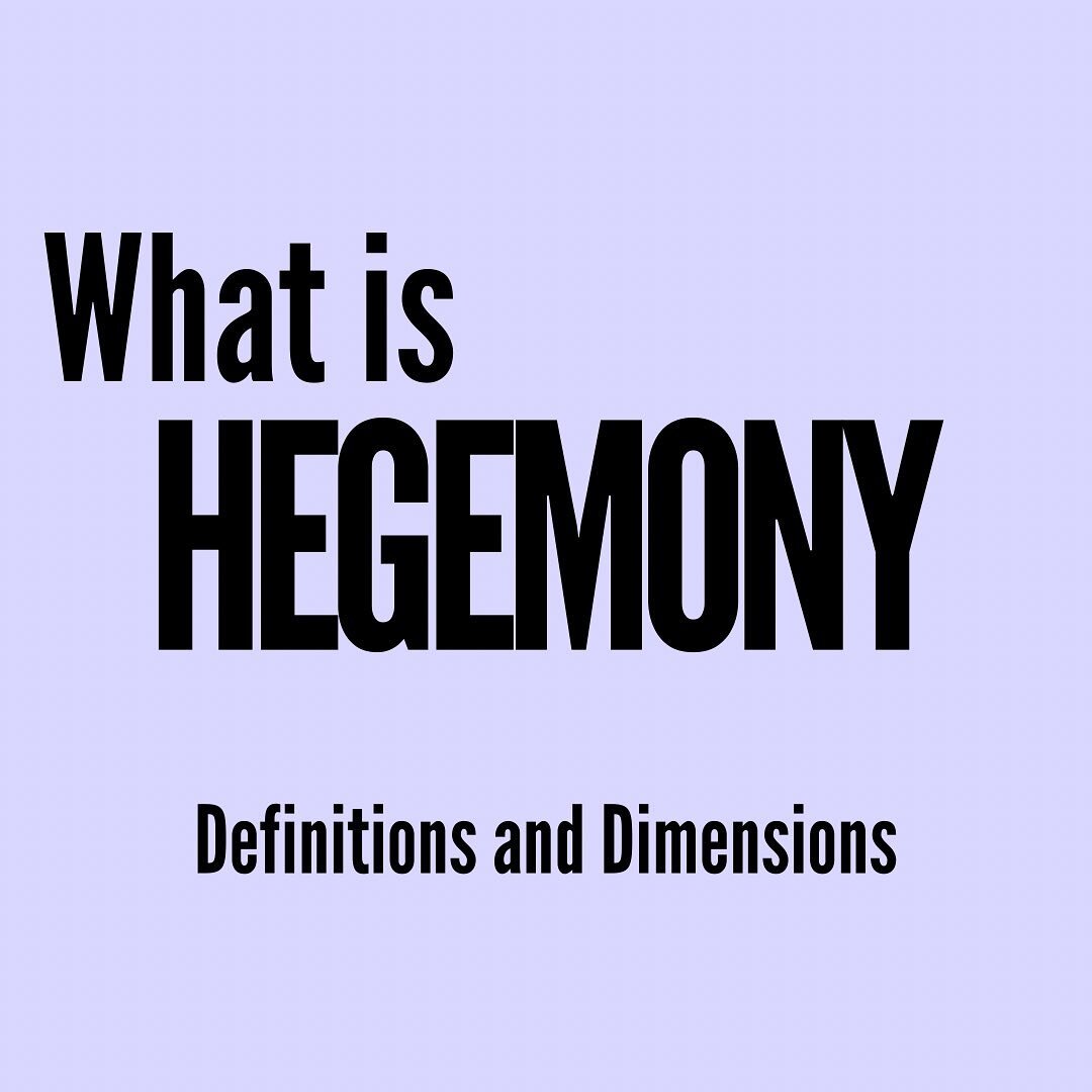 Hegemony has an ever-growing number of parts and considerations as we come to a greater understanding of society, power, and relationships and how they fit and operate within a societal and historical context and parameters. #hegemony #genderstudies 