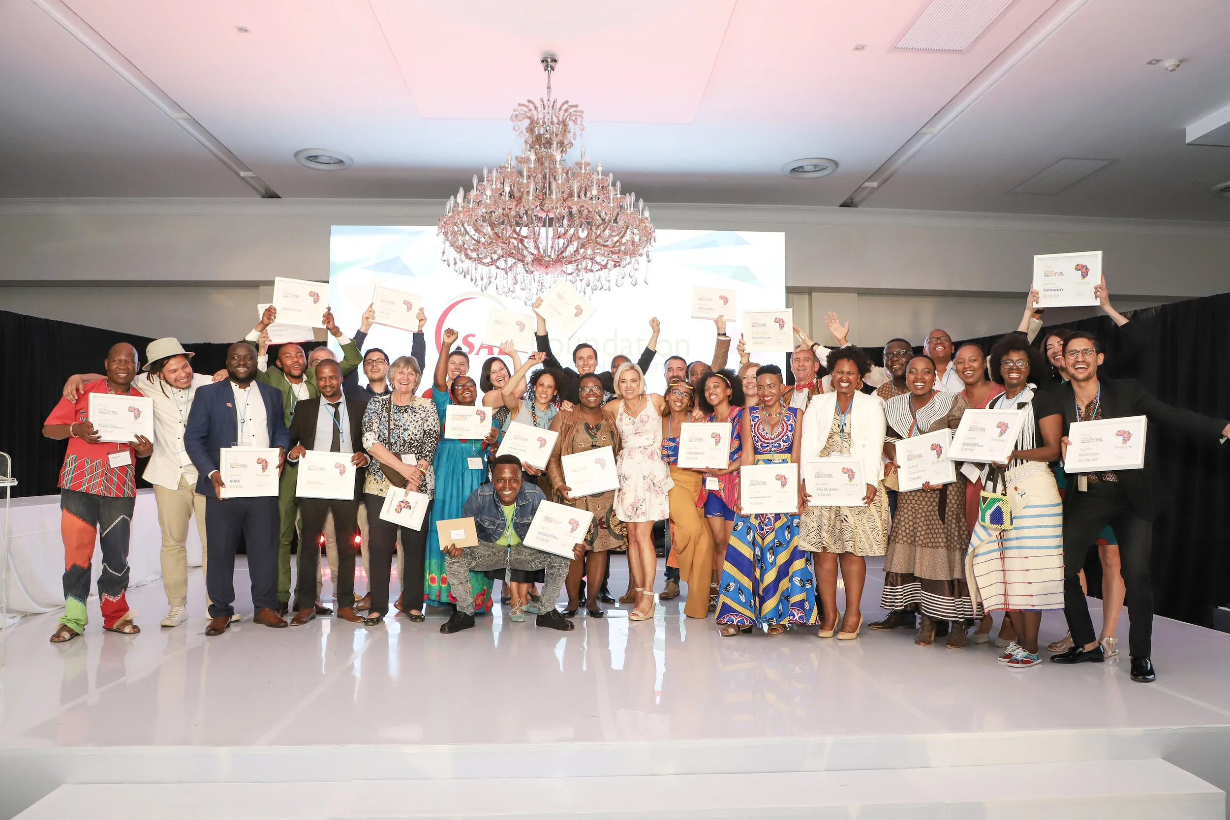 The SAB Foundation Social Innovation & Disability Empowerment Awards winners at last night’s awards held in Johannesburg