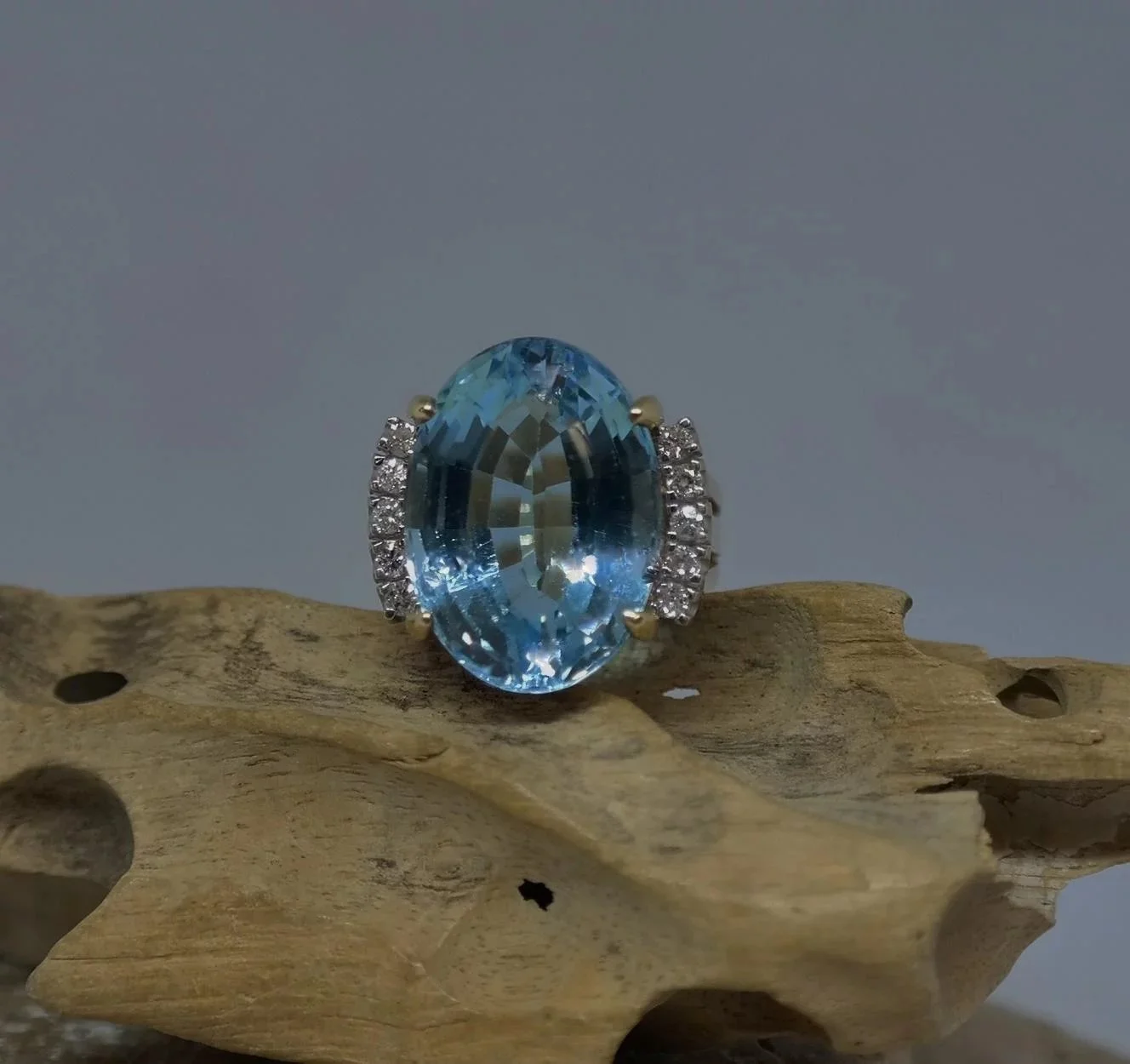 Sky Blue Topaz and Diamond 14K Gold