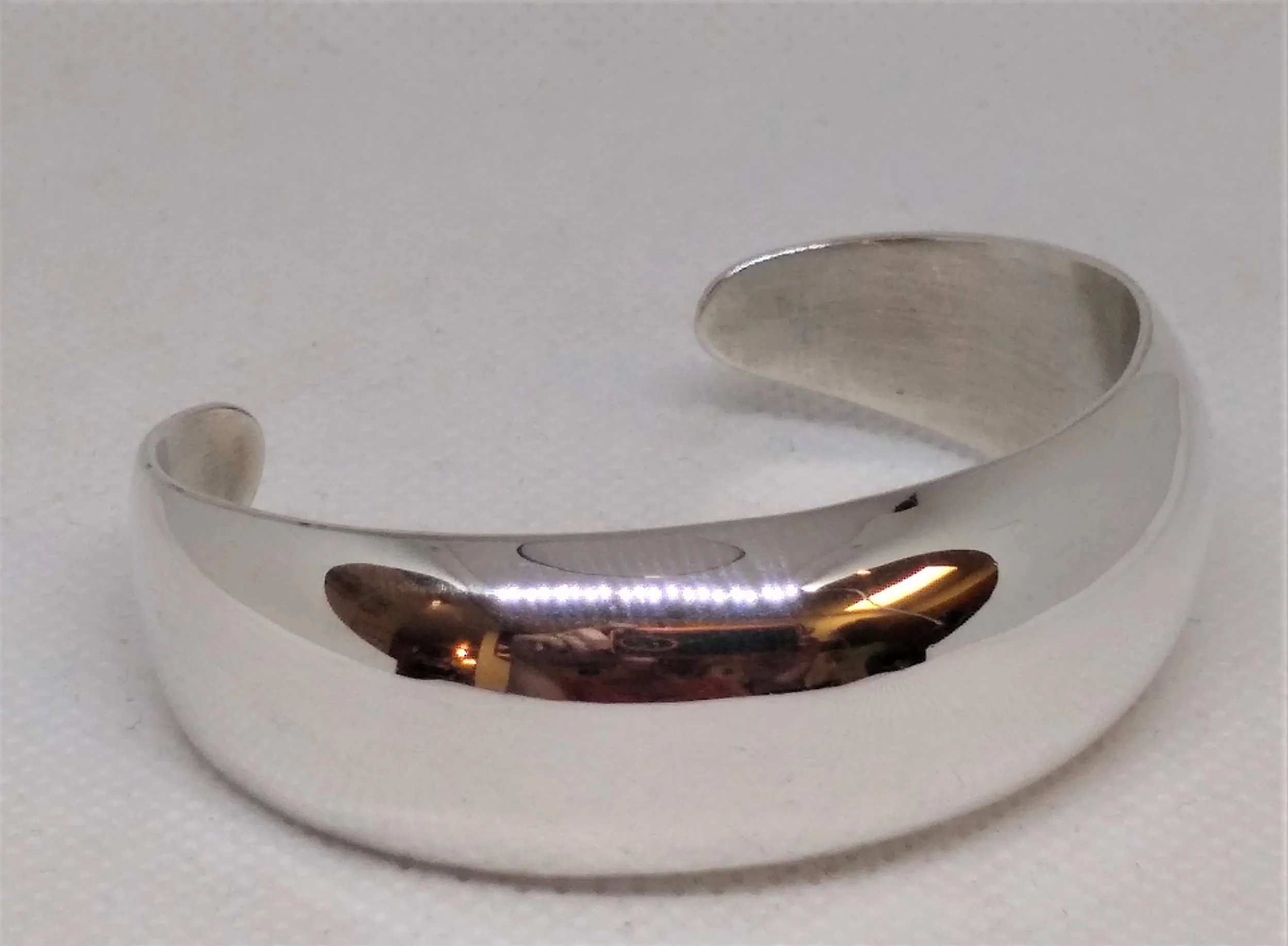 TE-26, Mexico, Sterling Wide, Plain, Cuff Bracelet.